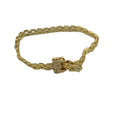 Women's Diamond Metal Buckle Bracelet Set with Ring Personality Leather Fashion Bangle