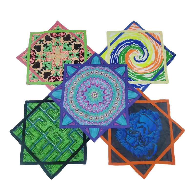 Dapo Star Spinning Cloth Handkerchief Cotton Polyester 64cm 68cm Wholesale Uv Printing 4 Layer for Musical Dancing