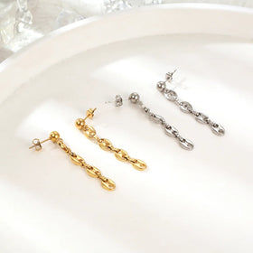Wholesale Custom Stainless Steel Jewelry 18K Gold Plated Coffee Bean Earrings Women Jewelry Bijoux En Acier Inoxydable