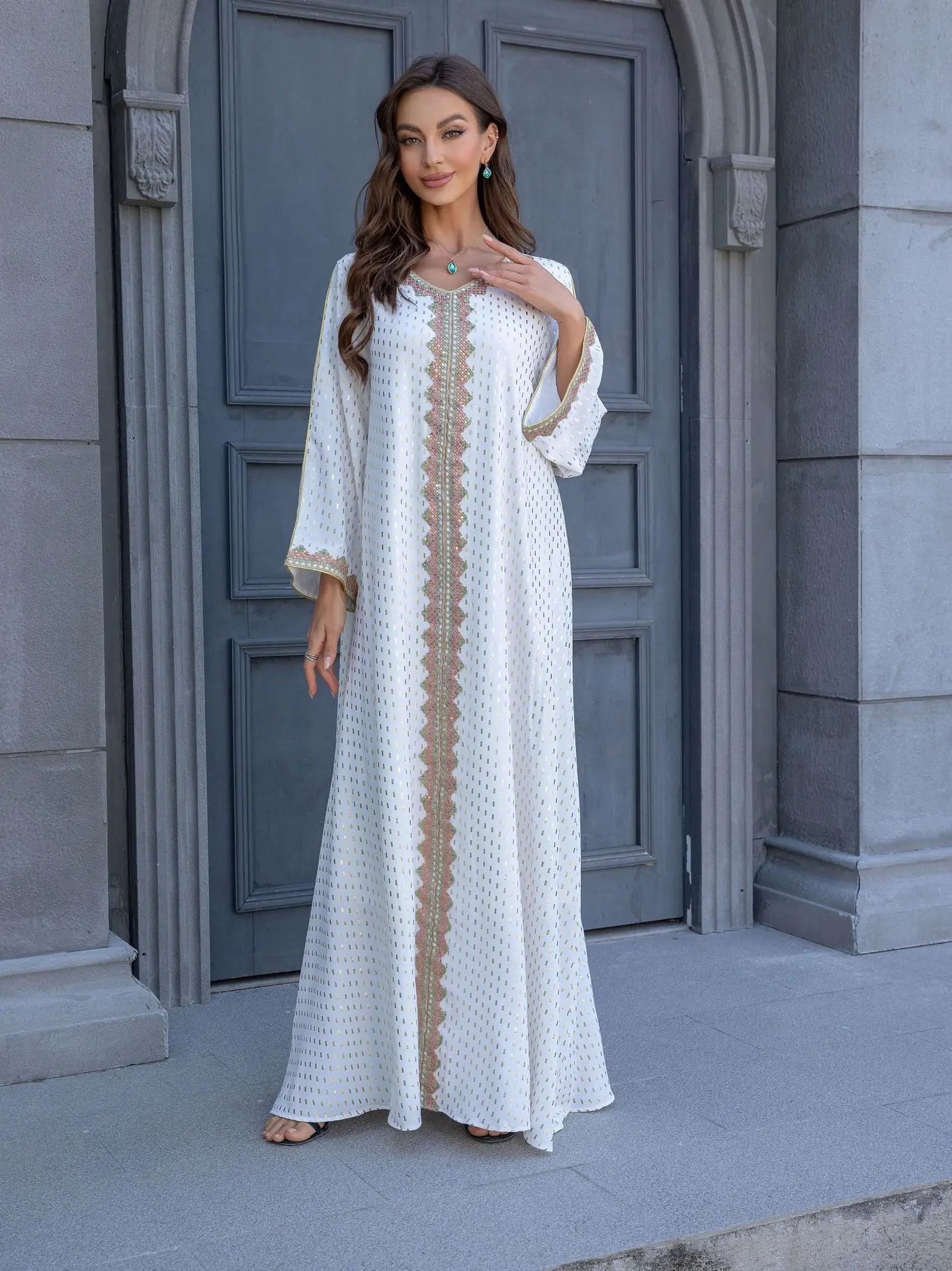 S-XXL Middle East Summer New Women's Dress Women's Party Gown Muslim Demure Evening Dress