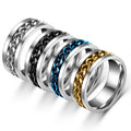 Custom Gold Plated Classic Titanium Steel & Stainless Steel Unisex Rings Jewelry Set with Rotatable Chain-Wholesale