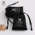 PUPPYSEW Black Satin Drawstring Jewelry Bag Personalized Gift Package Drawstring Bags Jewelry Packaging Bag Dust Bag With Logo