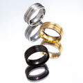 3 Colors Available Custom 8mm Wide Stainless Steel Frosted Ring for Mens Band Ring Hip Hop Jewelry