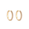 E055   25mm Bling Bling CZ  Earrings Brass Setting Zircon  Earrings Hip Hop  Iced Out