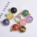 Natural Crystal Ball Pendant Mini Red Jasper Citrine Crystal Sphere Pendant