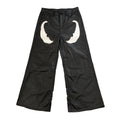 DENIMGUYS European American High Street Style Men's Embroidered Patched Loose Denim Pants Washed Waxing Jeans for Men