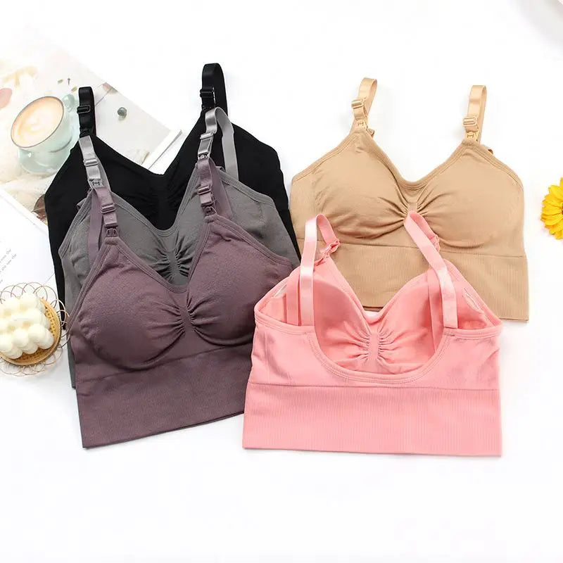 Hot Selling Women's Everyday Nursing Lingerie Popular Front Buckle Bra Breathable Traceless Anti-Sagging Weave Knitted Material