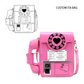 New Fashion Custom Personality Designer Lady Ita Bag Decorated with Telephone Receiver Ita Handbag