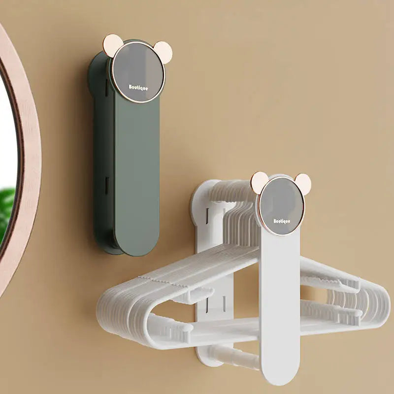 Adjustable Home Accessories Clothes Organizer Hanger Storage Rack Wall-mounted Folding Saving Space