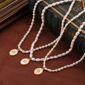 Fashion White Seashell 18k Gold Plated Stainless Steel Necklaces Chic Freshwater Pearl Beads Necklace Jewelry for Women Colliers
