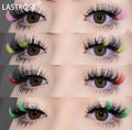 Private Label 15mm Real Mink Eyelash Party Glitter Full Strip Lashes in Colorful Packaging Box Wholesale