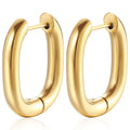 Geometric Hoops Earrings Jewelry Pentagram Rectangle Triangle Square Circle Shape Stainless Steel Huggie Hoop Earrings