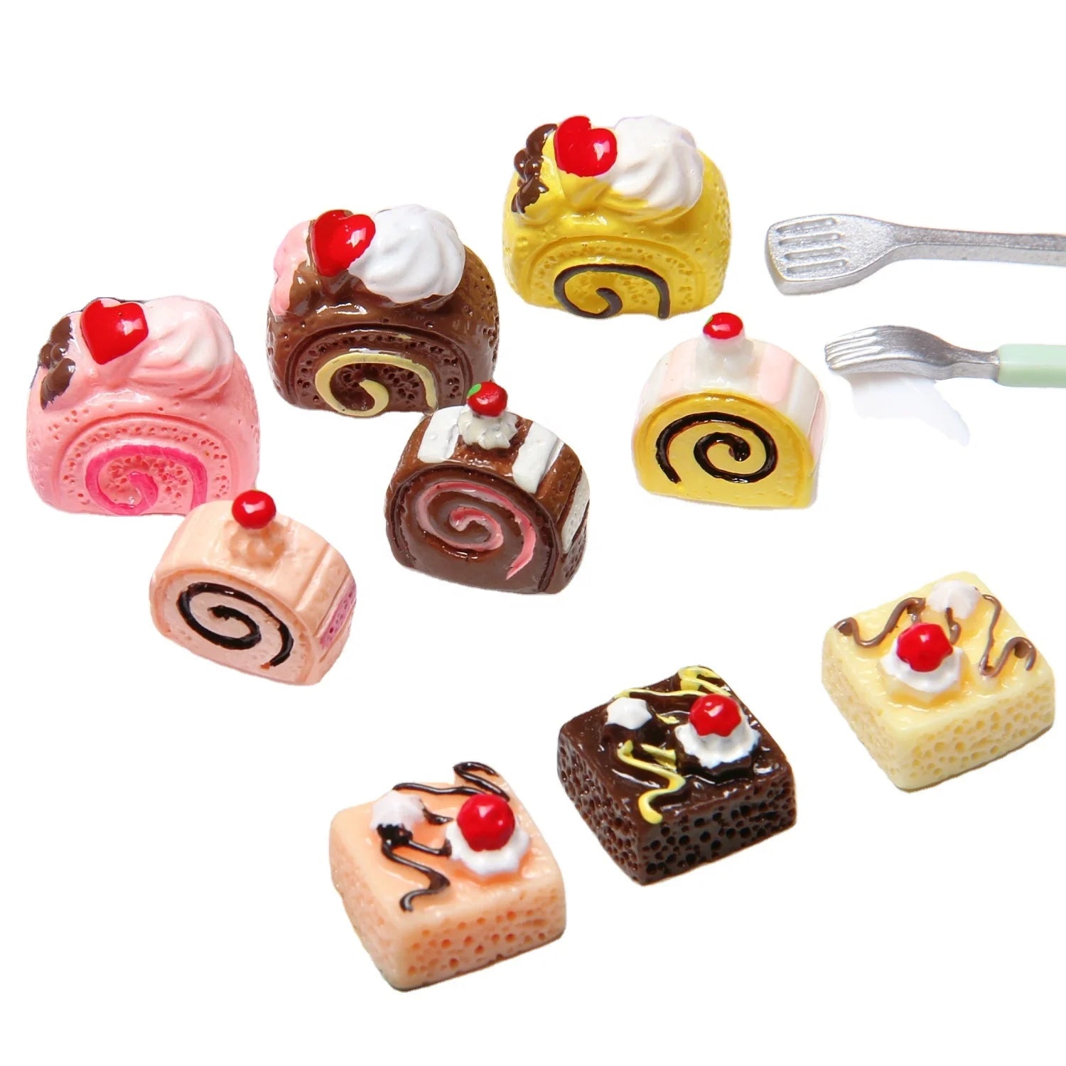 Acrylic Strawberry Cake 3D Resin Charms Flatback Hair Clip Mobile Glue DIY Loose Beads Flatback Cream Glue Strawberry Cake Slime