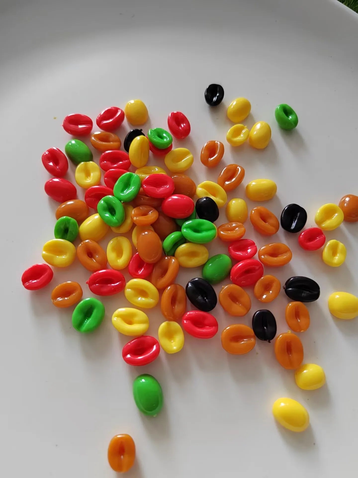 Plastic Mini Coffee Beans Simulation Flatback Cabochon Food Scrapbooking for Craft DIY Phone Decoration Accessories