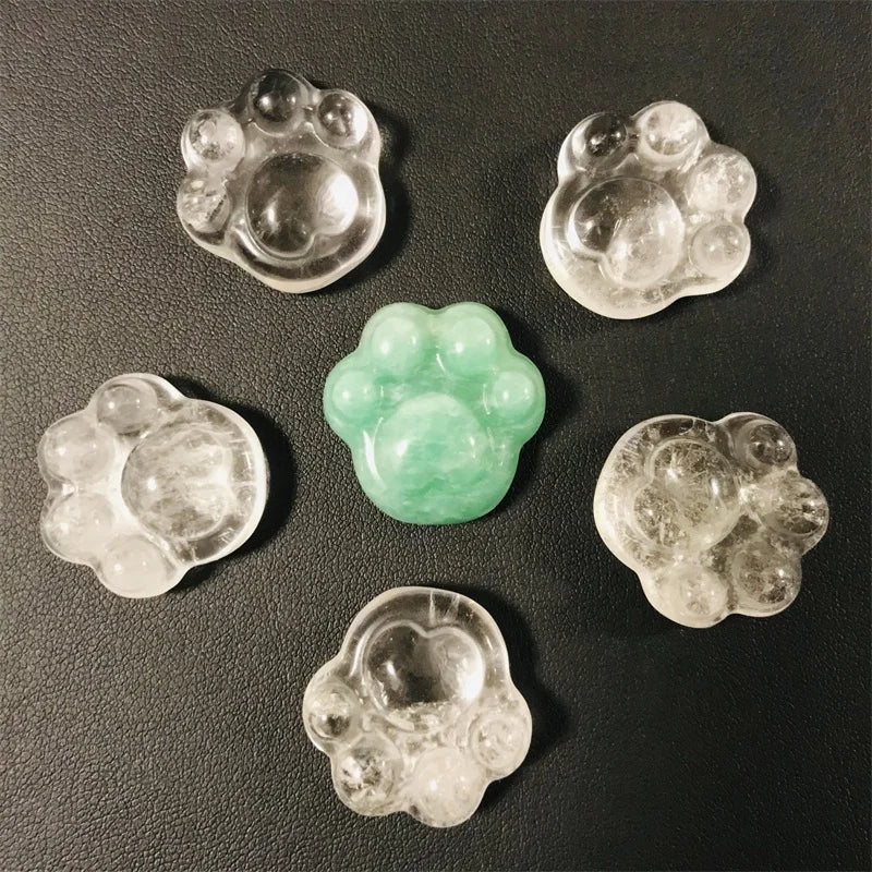 Wholesale Crystal Cat Paw Mixed Material Cat Paw Clear Quartz Cat Paw