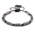 Rectangle Stone Beads Bracelets Men Hematite Bracelet Rope Adjustable Bracelet Jewelry for Women