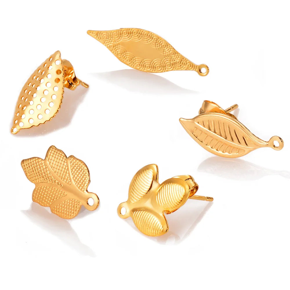 Linsa Jewelry Findings Stainless Steel DIY Leaf Shape Earrings for Jewelry Making