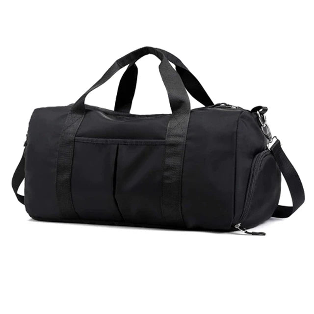 Custom Heavy Duty Large Travel Duffel Bag Fashionable Black Nylon Polyester Zipper Waterproof Sports Gym Bag Men Features Custom