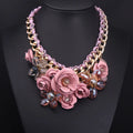 Boho Jewelry Religious Zodiac Floral Pattern Link Chain Statement Necklace