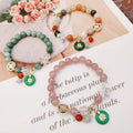 Retro Exquisite Natural Stone Bracelet Jewelry Aquamarine Healing Crystal String Bead Charm Pendant Bracelets for Women Ladies