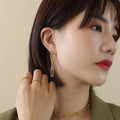 Hot Selling Paperclip Pin Chain Necklace Collar Stainless Steel 18K Gold Plated Bracelet Earrings