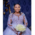 Wedding Dresses High Quality Dubai 2026 Bride Luxury With Pearls Beads Long Sleeves African Bridal Gowns Plus Size MW357