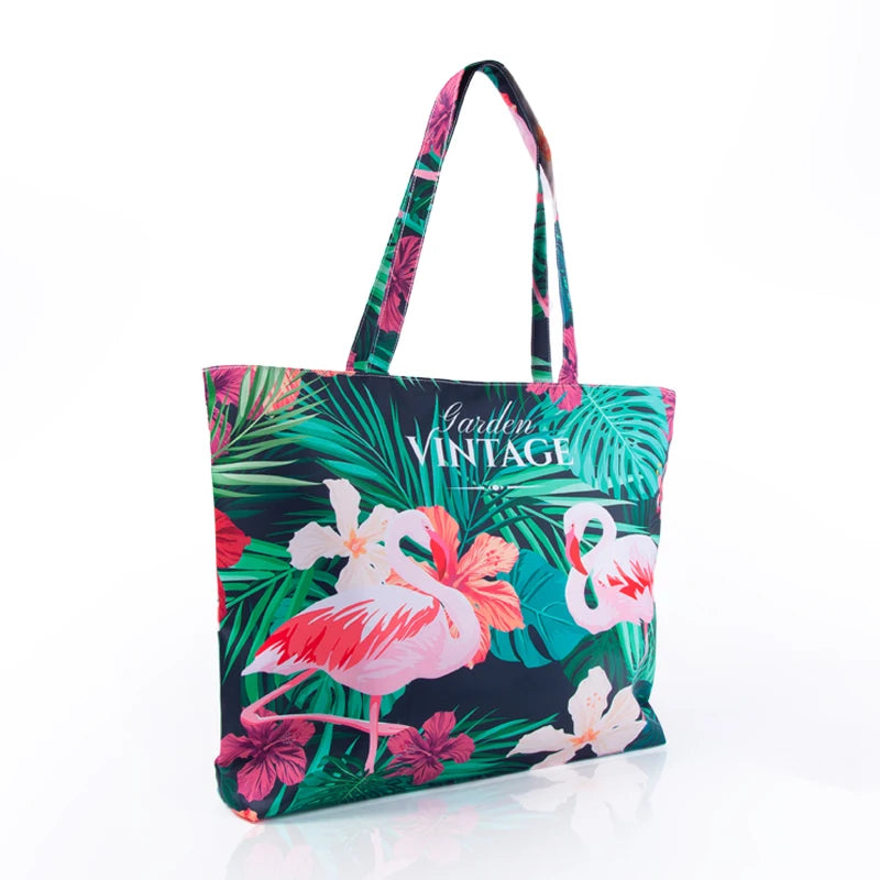 Big Size Anime Recycled Women Travel Custom Print Tote Bags Shopping Beach Overnight Totes Bags Reusable