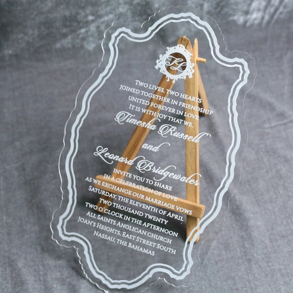 Indian Transparent Acrylic Clear Glass Acrylic Wedding Invitations With Envelope MegaBDM