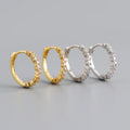 High Quality Classic Design 925 Sterling Silver CZ Crystal Stone Hoop Earrings Girl Women