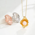 Pearl Bezel Setting S925 Sterling Silver Shell Shape Pendant Mounting for Necklace Jewelry Making Accessories