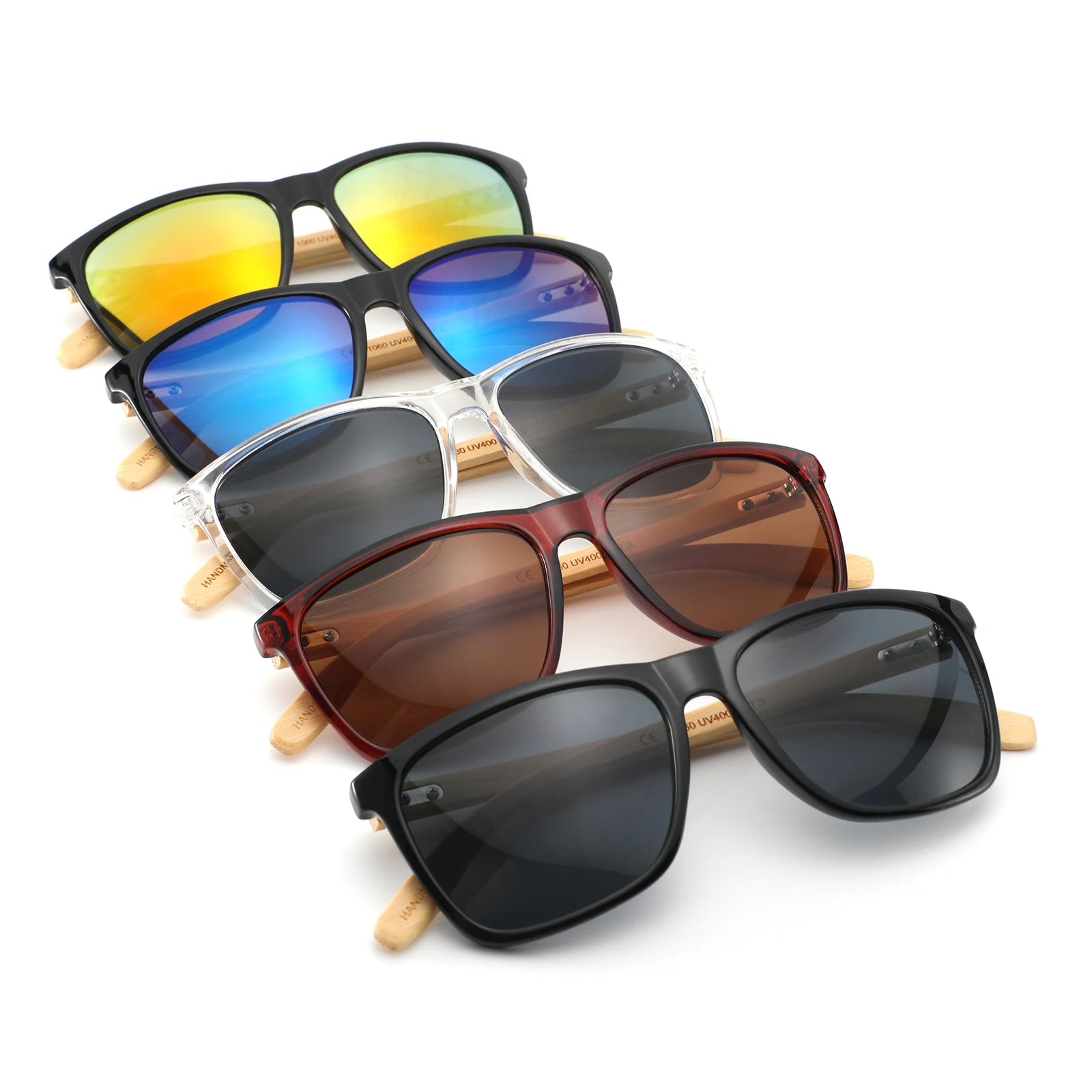 Newest Designer Sunglasses Bamboo Temple Sun Glasses for Men Luxury Square Frame Fashion Sun Glasses 2024