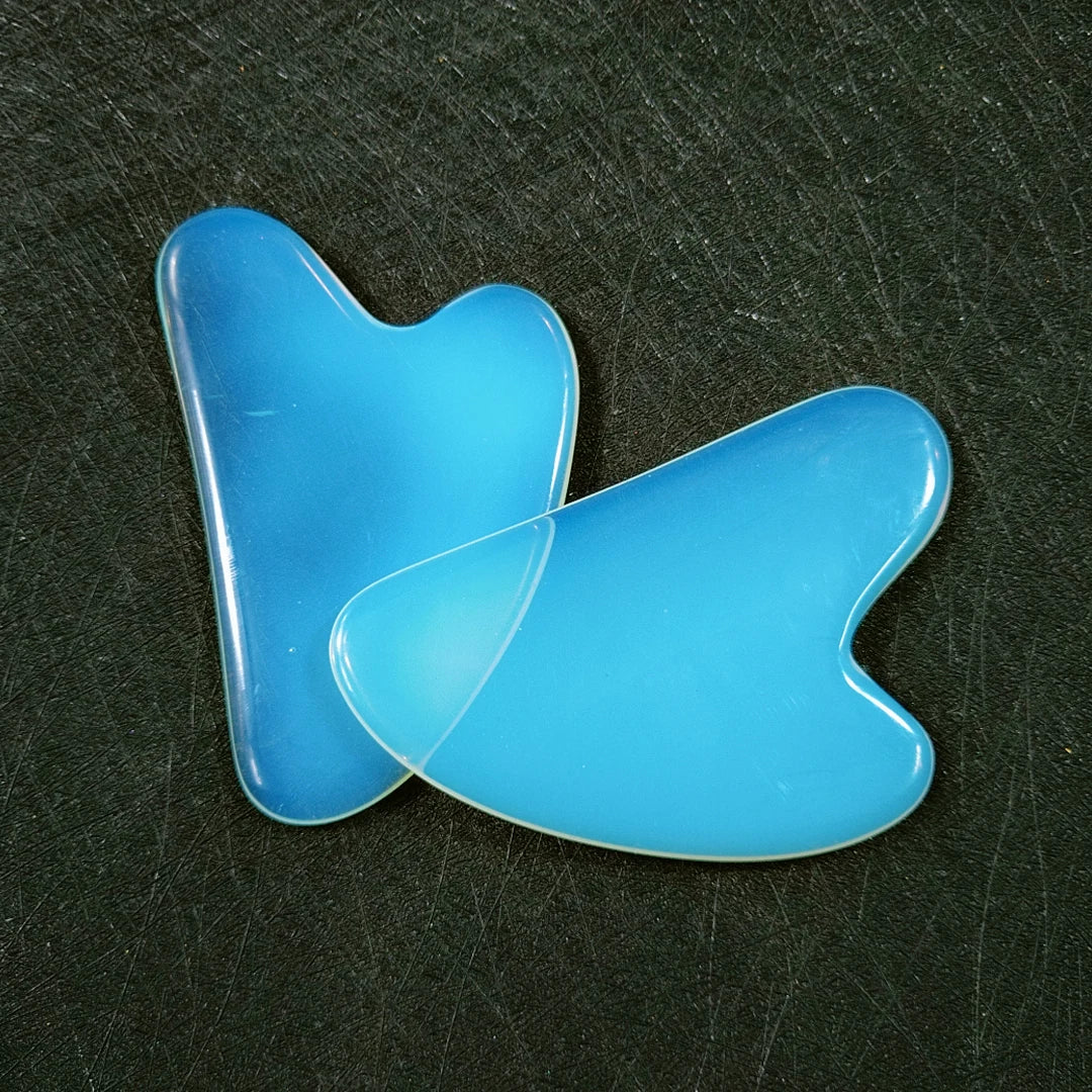 Professional Natural Healing Stone Opalite Heart Facial Gua Sha Board for Facial Skincare