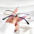 2024 Fashion Optical Metal Frame Anti-Blue Light Glasses Retro Cat Eye Dot Diamond Glasses for Reading Computer Eyeglasses
