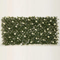 B2B Clearance Sale No MOQ Grass Fencing Expandable Artificial Leaf Fence with Flower for Decoration Heat Treated Wood