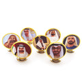 UAE New Arrivals the United Arab Emirates 7 Seven Sheikhs Head Sculptures Round Print Pins UAE Chiefs Magnetic Badge