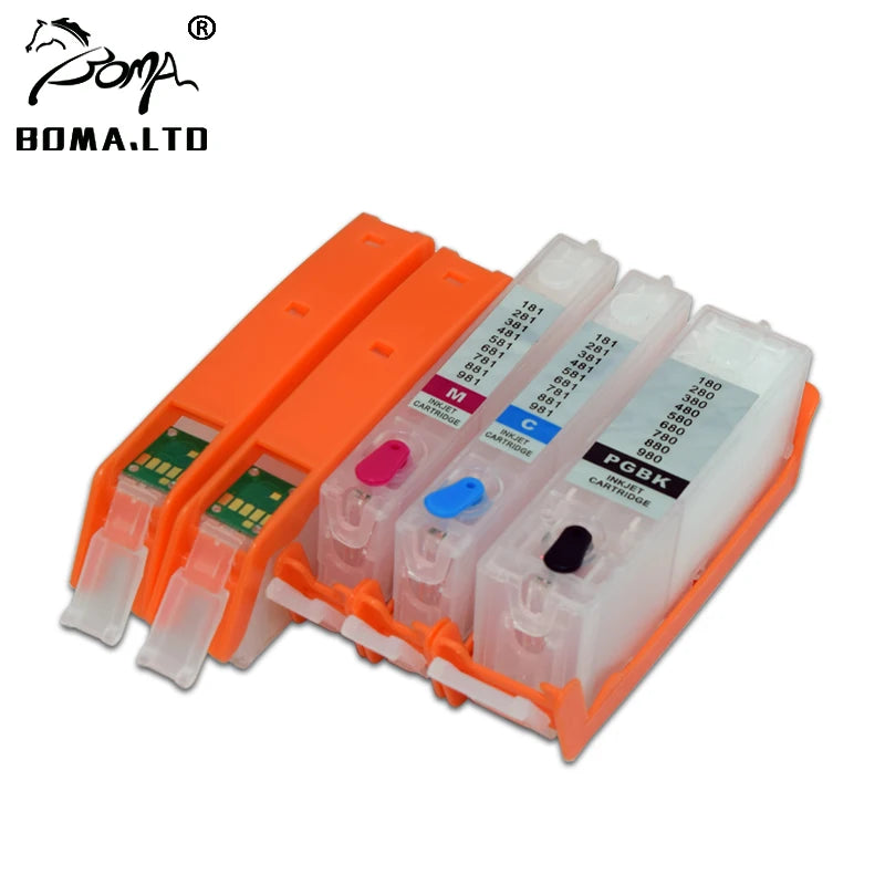 BOMA PGI-280 CLI-281 Refillable Ink Cartridge for Canon TS702 TR7520 TR8520 TR8620 TS6120 TS6220 TS8120 TS8220 TS8320 TS9120