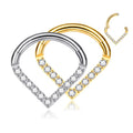 14K Lobe Piercing Earring 316L Stainless Steel Cartilage Nose Ring Water Drop Shaped Crystal Solid Gold Jewelry Stone Material
