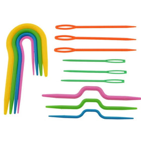 Wholesale Colorful Handmade Plastic Cable Stitch Hand Knitting Needles Twist Curved Crochet Hook Sewing Accessories Tool