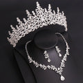 SLBRIDAL Handmade Alloy Rhinestones Crystals Bridal Jewelry Set Wedding Necklace Earrings Tiara Set Women Party Prom Jewelry