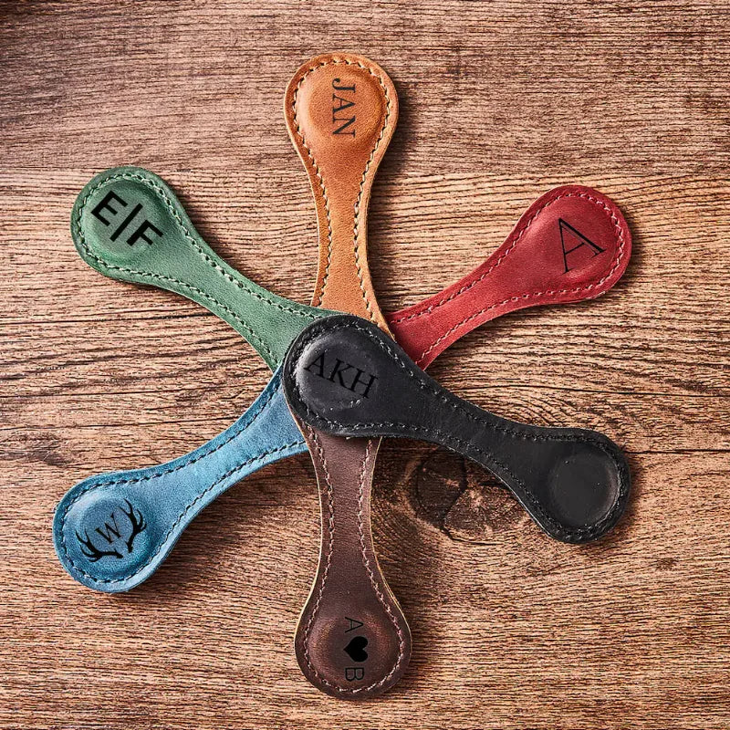 Personalized Leather Bookmark Cowhide Genuine Leather Magnetic Bookmark Custom Handmade Bookmark Reader Gift