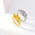 YF6229 Vintage Stainless Steel Personalized Women Jewelry 18k Gold Plated Oval Sunflower Ring Non Tarnish