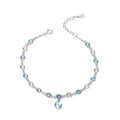 RINNTIN SWB01 Accessories Women 925 Sterling Silver Jewelry Rainbow Crystal Charm Bracelet