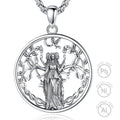 Merryshine Handcrafted 925 Sterling Silver Pagan Amulet Wiccan Pentagram  Hecate Triple Moon Goddess Pendant Necklace