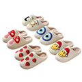 Songshan Latest Chancletas Cute Smile Face Indoor Slippers Plush Winter Cozy Fluffy Furry Cartoon Home Slippers for Men Women