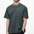 Custom  Luxury 100% Cotton 220gsm Tshirt Heavyweight Oversized Blank Men's Short Sleeve Streetwear Casual Solid Print T-shirt