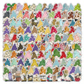 100PCS Not repeat cute cartoon funny colorful Easter gnome dwarf sticker