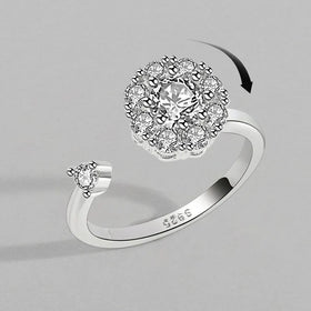 Fashion Silver Rings for Women Fashion White Zircon Stones Ring Anniversary Bridal Wedding Jewelry
