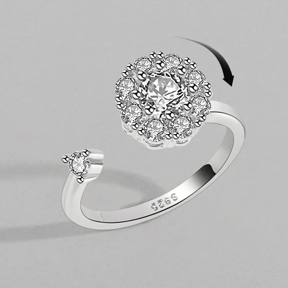 Fashion Silver Rings for Women Fashion White Zircon Stones Ring Anniversary Bridal Wedding Jewelry