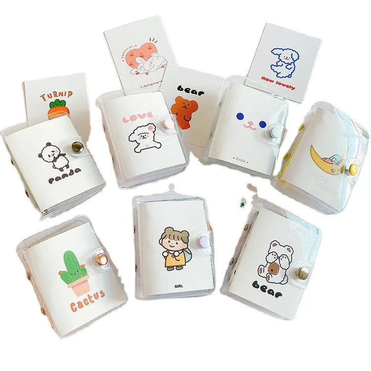 Wholesale Mini Journal Ring Binder Transparent Clear PVC Cover Notebook Candy Color 3 Rings Loose Leaf Budget Binder