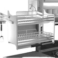 Modern Iron Chrome Plated Pull Down Elevator Basket with 25KG Load Capacity and 2 Shelves for Kitchen Upper Cabinet Storage